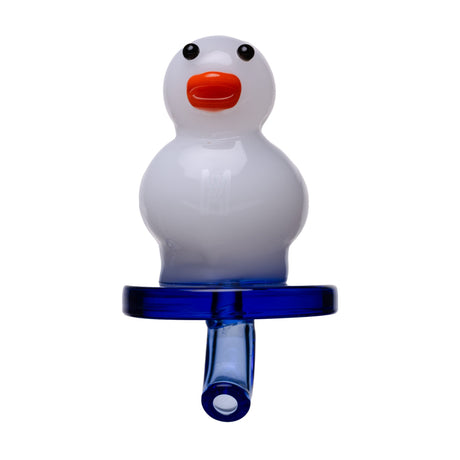 Human Grade Rubber Ducky carb cap borosilicate glass close-up