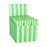 Close-up of an Edie Parker rice paper cone pack with squeeze and pop flavor