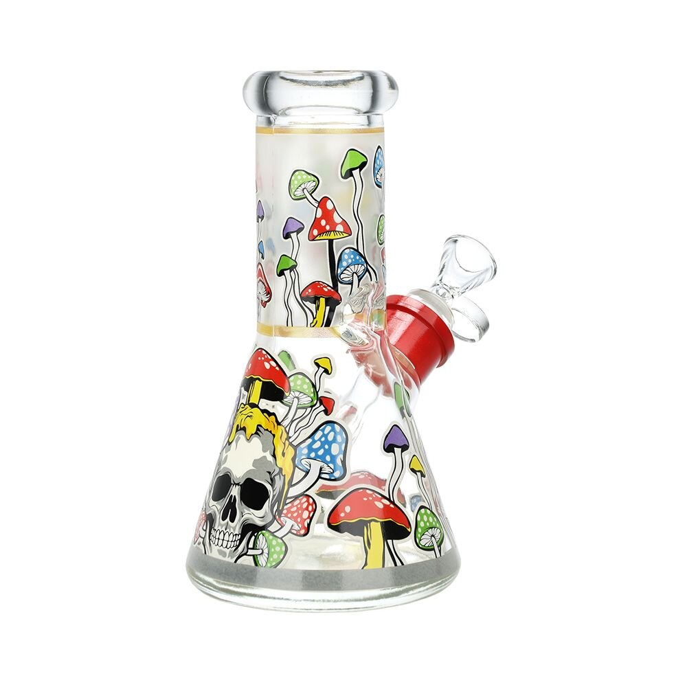 Monstrous Mushroom Mashup Glow Glass Beaker Water Pipe | 8" | 14mm F | Designs Vary