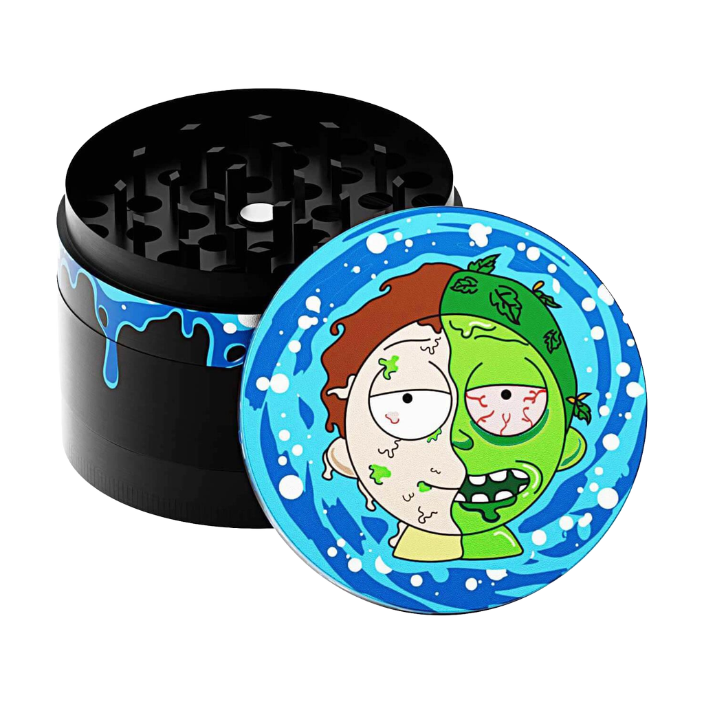 PILOTDIARY 2'' Morty Herb Grinder - Front View with Cartoon Design