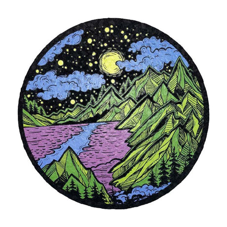 East Coasters 8 inch Dab Mat with Mountain Scene, perfect for protecting surfaces
