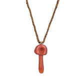 Mushroom Spoon Pipe Pendant on Hemp Necklace | 19" | Assorted Colors | 10ct Bundle