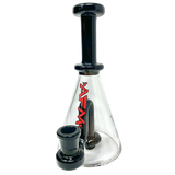 7" AFM Drop Glass Mini Dab Rig with Showerhead Perc, Side View on White Background