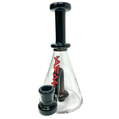 7" AFM Drop Glass Mini Dab Rig with Showerhead Perc, Side View on White Background