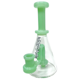 7" AFM Drop Glass Mini Dab Rig with Showerhead Perc, Front View on Seamless White