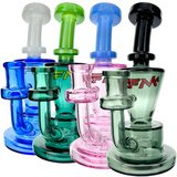 AFM Double Power Glass Mini Dab Rigs in assorted colors with bent neck design