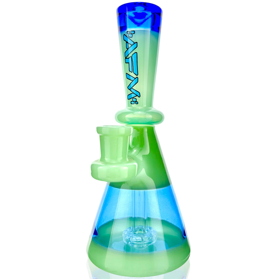 AFM 7.5" Double Double Glass Mini Dab Rig with Showerhead Perc - Front View