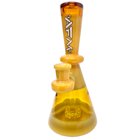 AFM 7.5" Double Double Glass Mini Dab Rig with Showerhead Perc in Amber - Front View