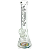 10" AFM Glass Rasta Clear Mini Beaker Bong with 14mm Female Joint and Rasta Colored Bowl