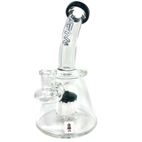 AFM 7" Pyramid Mini Dab Rig with Bent Neck and 14mm Female Joint, Front View on White Background