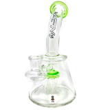 AFM 7" Pyramid Mini Dab Rig with Bent Neck and Colored Accents, Front View