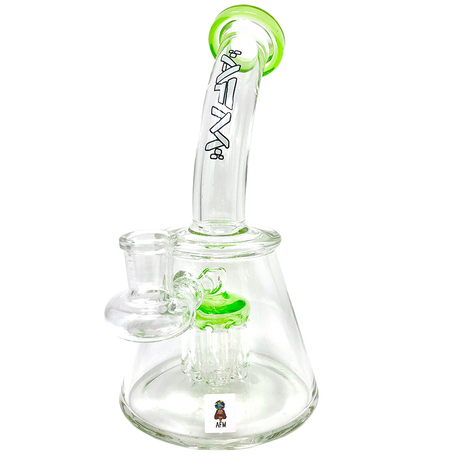 AFM 7" Pyramid Mini Dab Rig with Bent Neck and Colored Accents, Front View