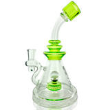 9" AFM Opal Stone Color Glass Dab Rig with Bent Neck and 14mm Female Joint - Front View