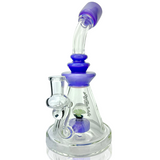 9" AFM Opal Stone Color Glass Dab Rig with Bent Neck and 14mm Female Joint - Front View