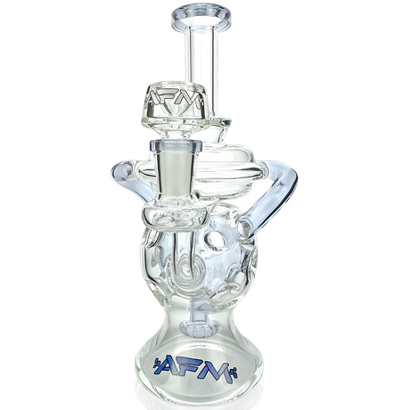 9" AFM Swiss Color Glass Recycler Dab Rig with Showerhead Perc, Front View