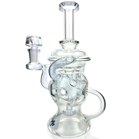 9" AFM Swiss Glass Recycler Dab Rig with Showerhead Perc and Color Accents