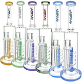 AFM Glass 13" Spiral Waterfall Dab Rigs in Various Colors with Showerhead Perc, Front View