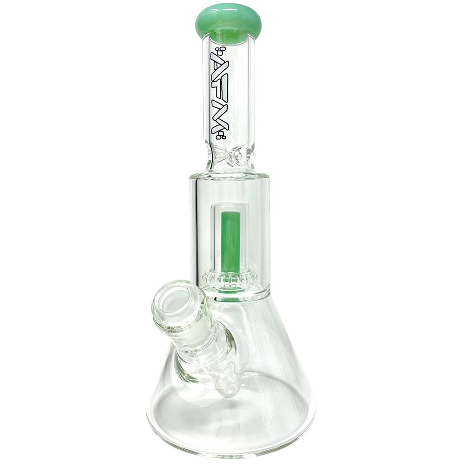 AFM Glass 12" UFO Chamber Mini Beaker Bong in Mint with Borosilicate Glass, Front View