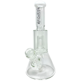 AFM Glass 12" UFO Chamber Mini Beaker Bong in Ivory, Front View on Seamless White Background