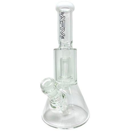 AFM Glass 12" UFO Chamber Mini Beaker Bong in Ivory, Front View on Seamless White Background