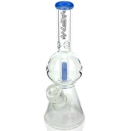 12" AFM Glass Bubble Globe Beaker Bong in Jade Blue with 14mm Female Joint - Front View