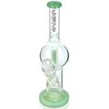 AFM 10" Bubble Glass Straight Tube Bong in Mint with 14mm Female Joint - Front View