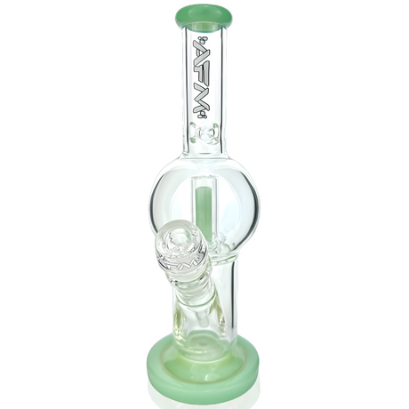 AFM 10" Bubble Glass Straight Tube Bong in Mint with 14mm Female Joint - Front View