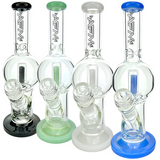 AFM 10" Bubble Glass Straight Tube Bongs in Various Colors with 14mm Female Joint