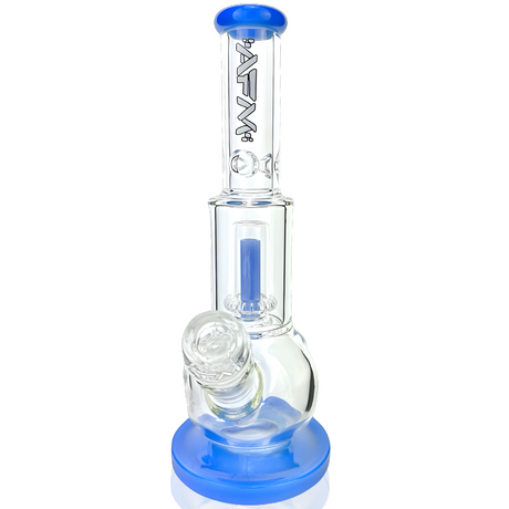 AFM 10" Bubble Bottom Clear Beaker Bong with Jade Blue Accents - Front View