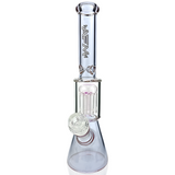 AFM Glass 10" Tree Perc Mini Beaker Bong in Purple with Clear Glass Bowl - Front View