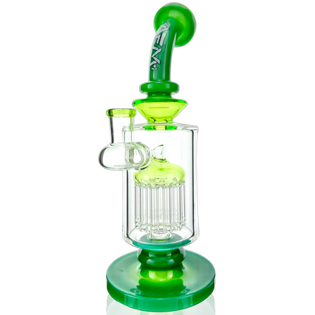 9" AFM Flex Double Color Arm Glass Dab Rig with Bent Neck and Showerhead Perc