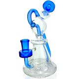 AFM 8" Unicorn Glass Recycler Dab Rig with Blue Accents and 14mm Female Joint