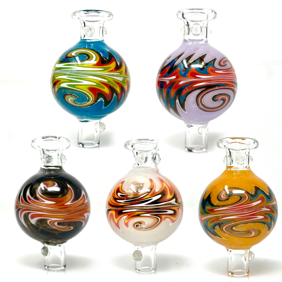 AFM Magic Ball Clear Glass Recycler Dab Rigs with Quartz Banger & Carb Cap in various colors