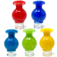 AFM Dot Turbo Glass Spinner Carb Caps in red, blue, green, yellow with 2 pearls, front view