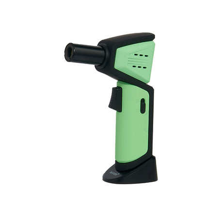 Maven Torch Nova Windproof Jet Flame Lighter in Neon Green, Adjustable & Refillable, Side View