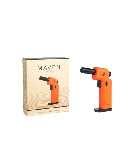 Maven Torch Cyclone 7" Orange Windproof Jet Flame Dab Rig Torch with packaging