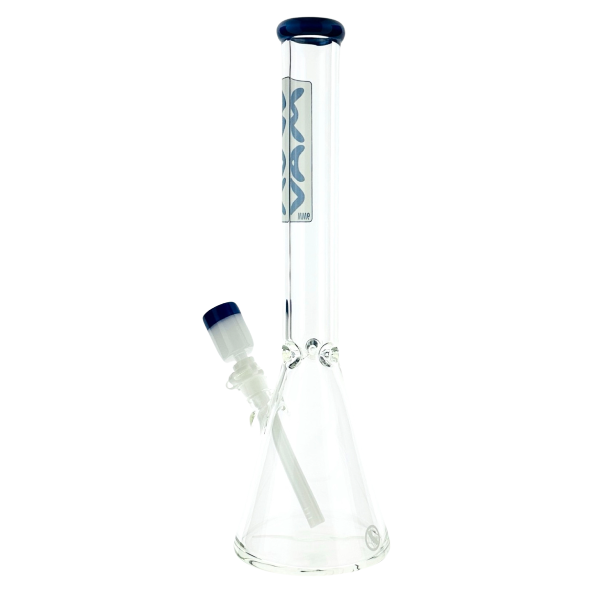 18" MAV Glass Layered Accented Beaker Bong with Colored Glass Detail, Front View