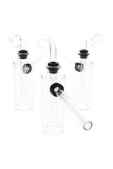 Clear Glass Bottle Oil Burner Bubbler “Lab Bottle” – 4″ – US-Made