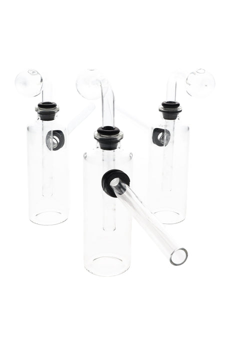 Clear Glass Bottle Oil Burner Bubbler “Lab Bottle” – 4″ – US-Made