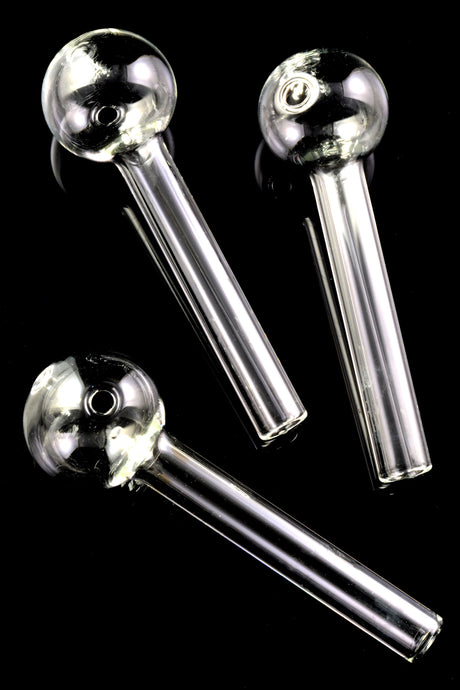 US-Made 4" Clear Thick Glass Oil Burner Pipe