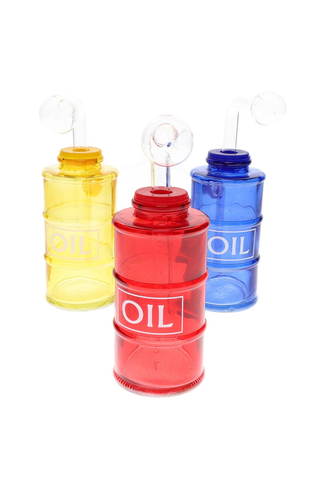 Glass Barrel Oil Burner Rig “Fuel Cell” – 4″ – Assorted Colors – US-Made