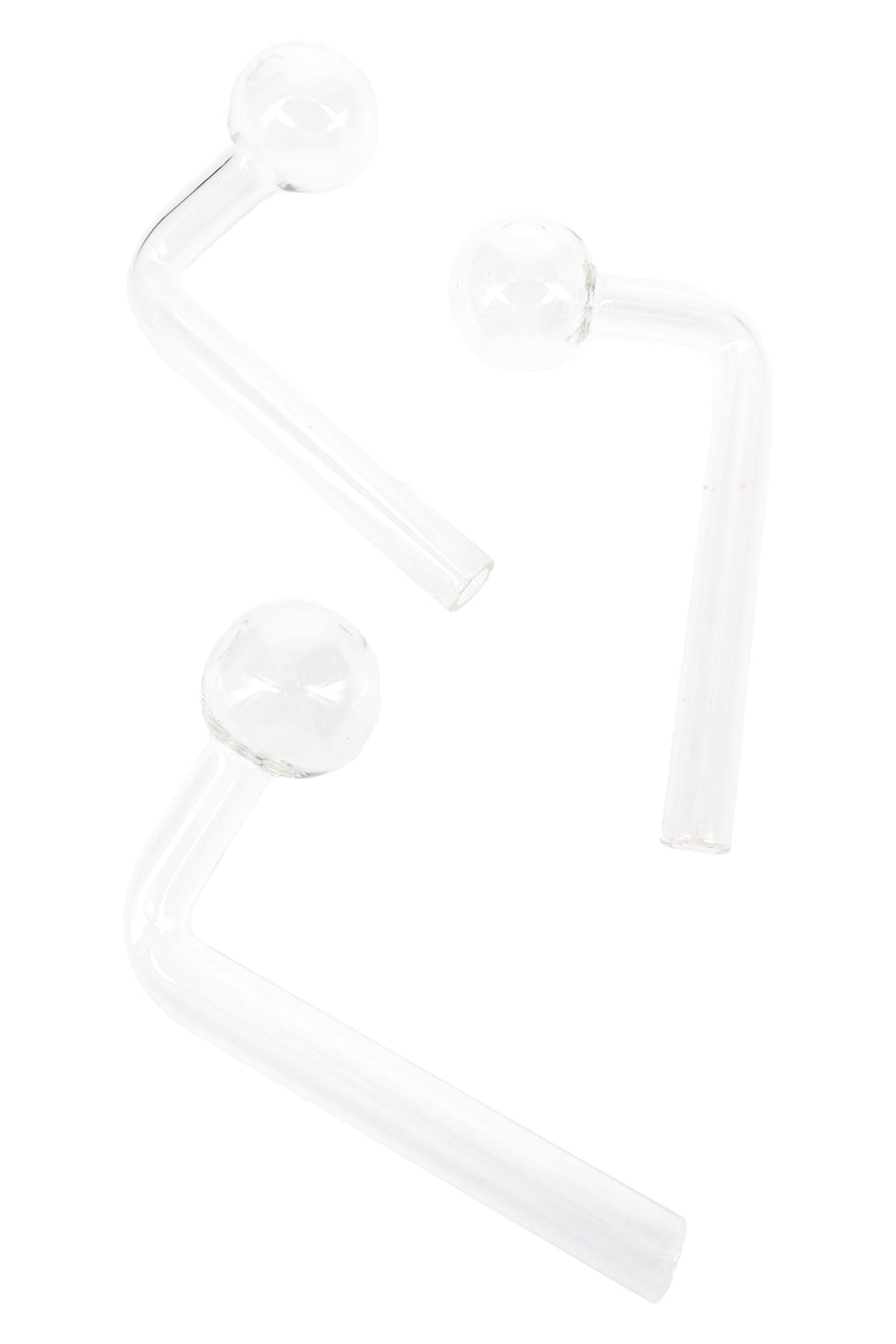 Clear Thick Glass L-Shaped Oil Burner “Right Angle” – 4½″ – US-Made