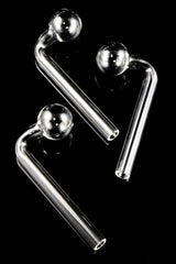 Clear Thick Glass L-Shaped Oil Burner “Right Angle” – 4½″ – US-Made