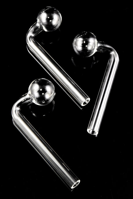 Clear Thick Glass L-Shaped Oil Burner “Right Angle” – 4½″ – US-Made