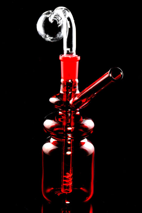 Colored Glass Bottle Oil Burner Rig “Mini Flask” – 5½″ – 14.5 mm – Assorted