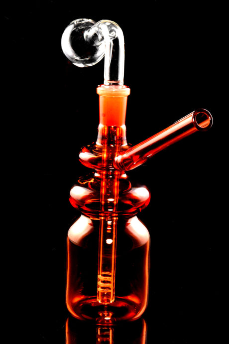 Colored Glass Bottle Oil Burner Rig “Mini Flask” – 5½″ – 14.5 mm – Assorted