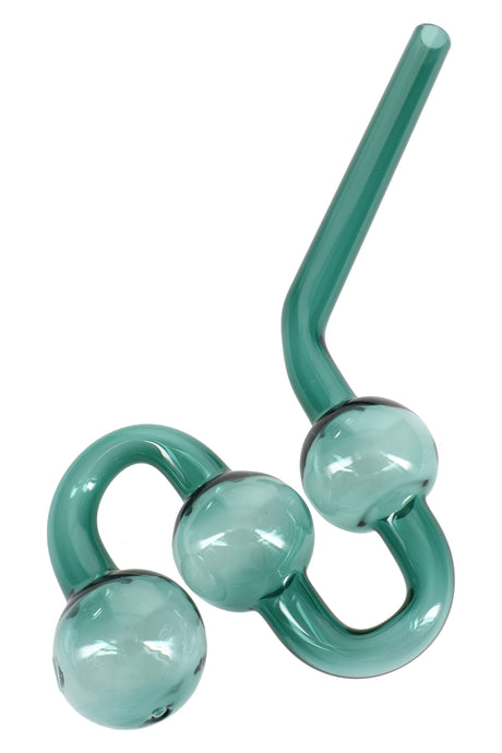 Colored Glass Water Dog Oil Burner Pipe “Triple Loop” – 8″ – Assorted Colors