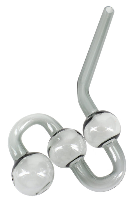 Colored Glass Water Dog Oil Burner Pipe “Triple Loop” – 8″ – Assorted Colors