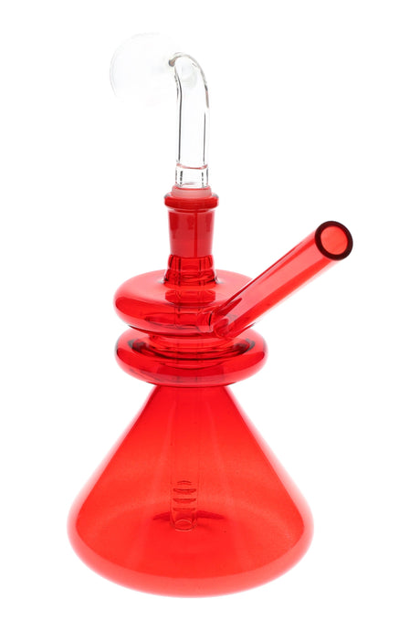 Colored Beaker Oil Burner “Double Donut” – 6″ – Glass-on-Glass – Assorted