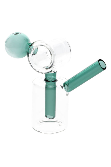 Colored Glass Donut Recycler Oil Burner “Loop Mini” – 4″ – Assorted Colors